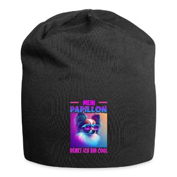 Hunde Spruch Papillon Design für Hundeliebhaber - Jersey-Beanie - Schwarz - Vorne