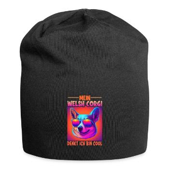 Hunde Spruch Welsh Corgi Design für Hundeliebhaber - Jersey-Beanie - Schwarz - Vorne