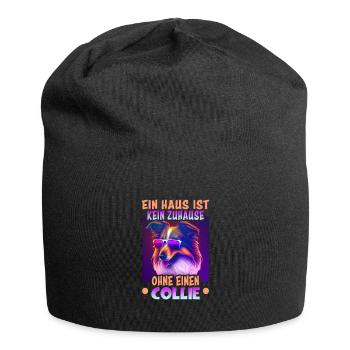Hunde Spruch Collie Design - Jersey-Beanie - Schwarz - Vorne
