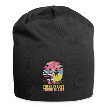 Valentinstag Geschenke Liebhaber Und Paare Designs - Jersey-Beanie - Schwarz - Vorne