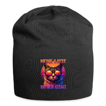 Katzenliebhaber Design Katzenmama Meine Katze hat - Jersey-Beanie - Schwarz - Vorne