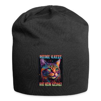 Katzenliebhaber Design Katzenmama Meine Katze hat - Jersey-Beanie - Schwarz - Vorne
