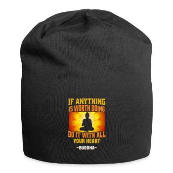 Buddhist Meditation Zen Buddha Buddhism and Yoga - Jersey Beanie - black - Front