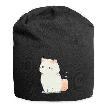 Cute pastel cat - Jersey Beanie - black - Front