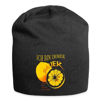 ich bin immer sauer Vitamin C Zitrone - Jersey-Beanie - Schwarz - Vorne