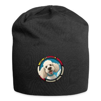 Dog Cartoon Poodle Design pour les amoureux des chiens - Bonnet en jersey - noir - Devant