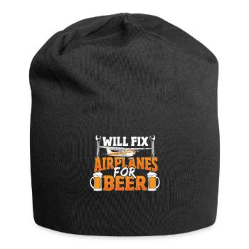 Will Fix Airplanes For Beer Aircraft Mechanic - Jersey Beanie - black - Front