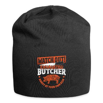 Exhausted Butcher Annoy At Your Own Risk - Jersey-Beanie - Schwarz - Vorne