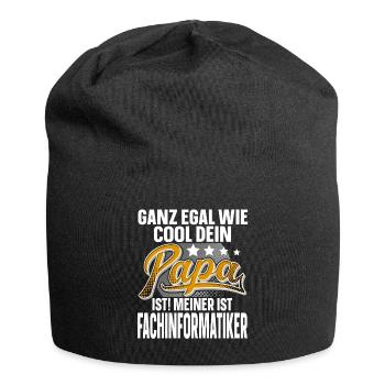 Fachinformatiker Papa Vater Vatertag Cooler Papa - Jersey-Beanie - Schwarz - Vorne