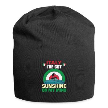 Italie vacances à la plage au bord de la mer Design beach motif - Bonnet en jersey - noir - Devant