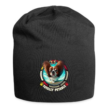 Hunde Spruch Papillon Design für Hundeliebhaber - Jersey-Beanie - Schwarz - Vorne