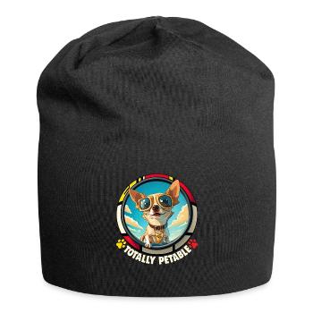 Dog Cartoon Chihuahua Design pour les amoureux des chiens - Bonnet en jersey - noir - Devant
