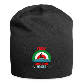 Italie vacances à la plage au bord de la mer Design beach motif - Bonnet en jersey - noir - Devant