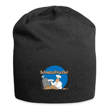 Schnitzel Essen ich hab einen Schnitzelfriedhof - Jersey-Beanie - Schwarz - Vorne