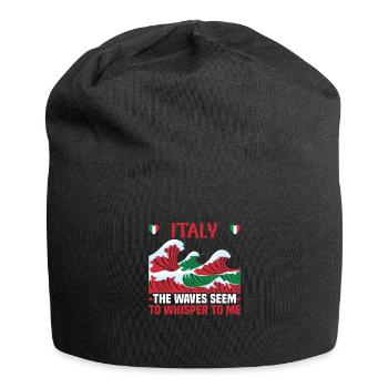 Italie vacances à la plage au bord de la mer Design beach motif - Bonnet en jersey - noir - Devant