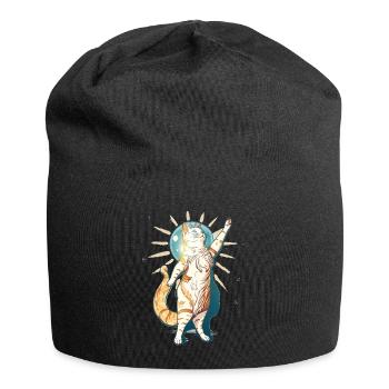 Spirit Cat - Katzenkönigin der Heilung - Jersey-Beanie - Schwarz - Vorne