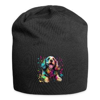 Dog Cartoon Cocker Spaniel pour les amoureux des chiens - Bonnet en jersey - noir - Devant