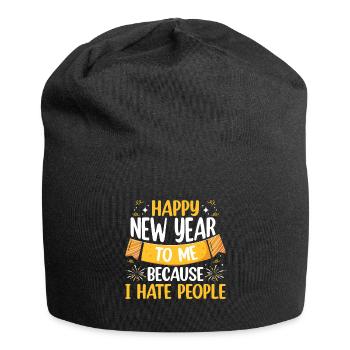 Bonne année à moi parce que je déteste les gens - Bonnet en jersey - noir - Devant