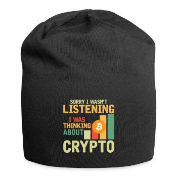 Tut Mir Leid Das Ich Nicht Zugehört Habe - Crypto - Jersey-Beanie - Schwarz - Vorne
