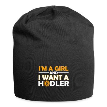 Je suis une fille et je veux un Hodler - Bonnet en jersey - noir - Devant