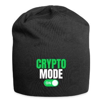 Krypto Modus Ein - Jersey-Beanie - Schwarz - Vorne