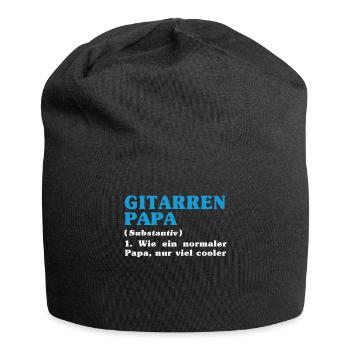 Gitarren Papa Lustiges Vatertag Gitarrenliebhaber - Jersey-Beanie - Schwarz - Vorne