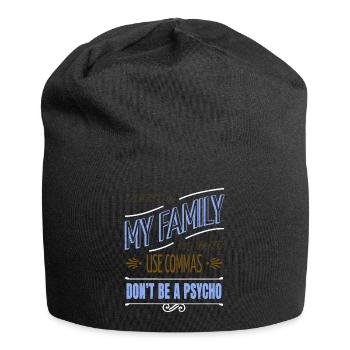 write book cool copywriter editor coffeecups - Jersey Beanie - black - Front