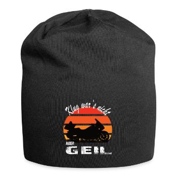 Klug war's nicht Goldwing Retro Sonnenuntergang - Jersey-Beanie - Schwarz - Vorne
