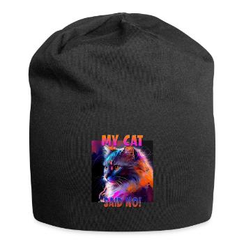 Cat Lovers Design Cat Mama My Cat a dit Non - Bonnet en jersey - noir - Devant