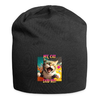 Cat Lovers Design Cat Mama My Cat a dit Non - Bonnet en jersey - noir - Devant