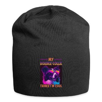 Hunde Spruch Border Collie Design - Jersey-Beanie - Schwarz - Vorne
