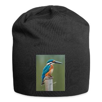 kingfisher on the branch - Jersey Beanie - black - Front