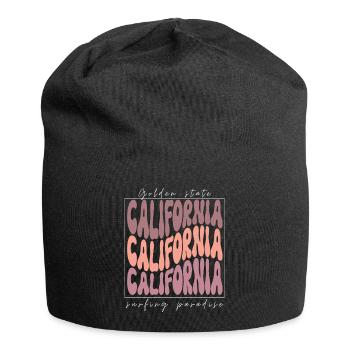 Retro Kalifornien, Sommer Design - Jersey-Beanie - Schwarz - Vorne