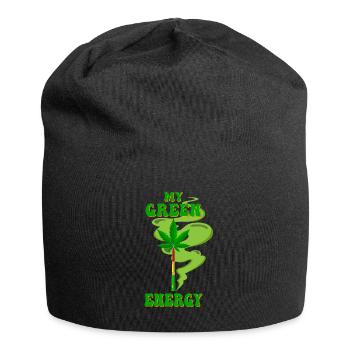 Mon énergie verte pour mon style de vie vert - Bonnet en jersey - noir - Devant