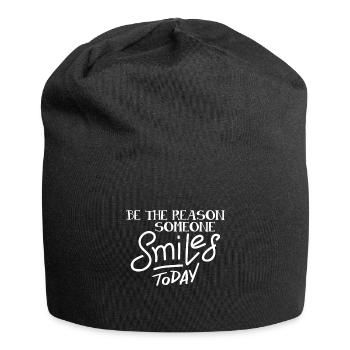 Sei Der Grund Warum Heute Jemand Lächelt - Jersey-Beanie - Schwarz - Vorne