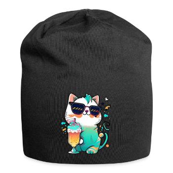 The coolest cat on the beach - Jersey Beanie - black - Front