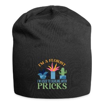 Ich Bin Florist Ich Bin Gewohnt Mit Stichen - Jersey-Beanie - Schwarz - Vorne