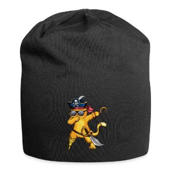 Pirate Chat Pirate Costume Chat Squelette Poisson - Bonnet en jersey - noir - Devant