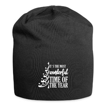 Es Ist Die Schönste Zeit Des Jahres - Jersey-Beanie - Schwarz - Vorne