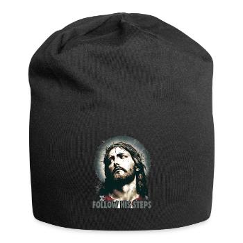 Christian Quotes Designs Follow His Steps - Jersey Beanie - black - Front