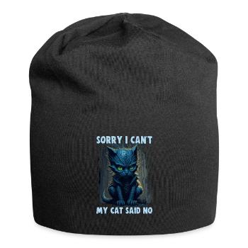 Katzenliebhaber Design Katzenmama Sorry I can't My - Jersey-Beanie - Schwarz - Vorne