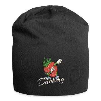 Erdbeere Dabbing Obst Sommer Tanz - Jersey-Beanie - Schwarz - Vorne