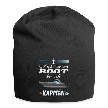 Auf meinem BOOT bin ich Kapitän - Jersey-Beanie - Schwarz - Vorne