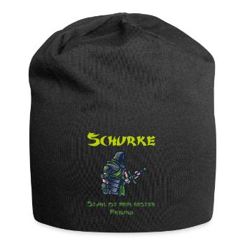 Stahl trifft auf Schatten | Das Schurken-Design - Jersey-Beanie - Schwarz - Vorne