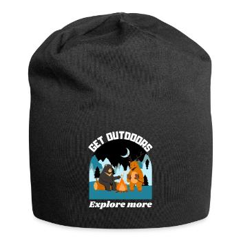 Sortez, explorez davantage - Bonnet en jersey - noir - Devant