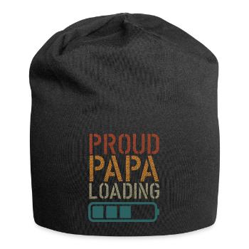 Proud Papa loading Väter Vatertag - Jersey-Beanie - Schwarz - Vorne