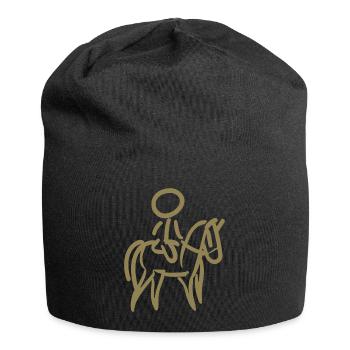 Rider on Horse Rider Minimalist Minimalism - Jersey Beanie - black - Front