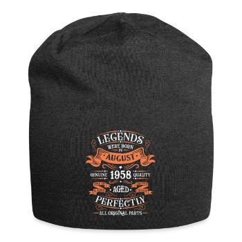 August 1958 - Geburtstag im August - Jersey-Beanie - Anthrazit - Vorne
