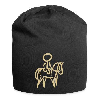 Rider on Horse Rider Minimalist Minimalism - Jersey Beanie - black - Front