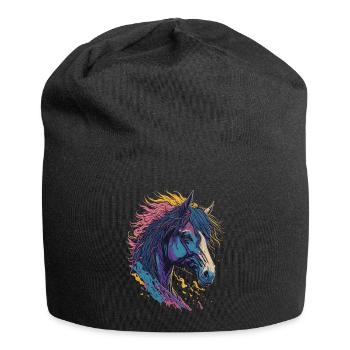 Pop Art Horse - Jersey-Beanie - Schwarz - Vorne